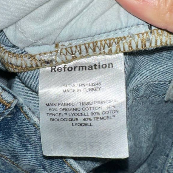Reformation Cynthia High Rise Straight Cropped Jeans Size 24 - Picture 4 of 5